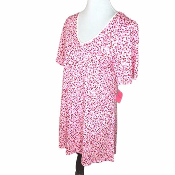 Kate Spade Confetti Hearts Night Shirt Red Pink Size XSmall - Picture 3 of 13